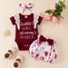 Babykleidung Sommer Kinder Spitzenanzug 0-1 Jahre alt Baby Mädchen Kurzarm Brief Pit Strip Top Blumenschleife Shorts_voghion.com