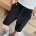 Summer new men's casual belt contrasting colors fashionable versatile Neapolitan style slim-fitting white shorts_voghion.com
