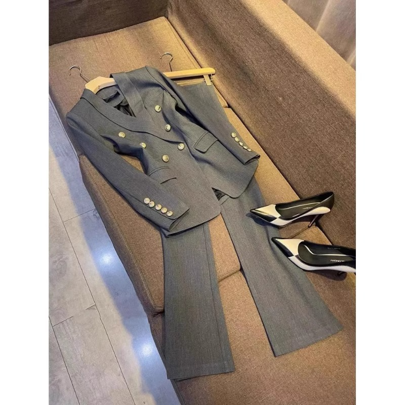 Women's Clothing High end professional suit, elegant formal suit, gray suit jacket, casual fashion suit, women's spring and autumn new suit_voghion.com