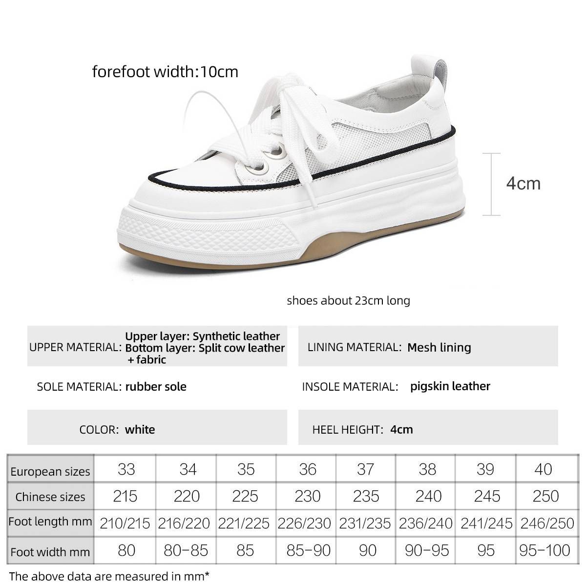 cameido Women's Versatile Lace - Up Flat Casual Shoes With White Mesh Upper, Thick Sole And Skate - Shoe Style_voghion.com