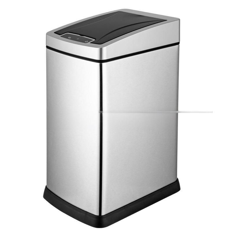 Herramientas de limpieza para el hogar Cubo de basura rectangular con sensor inteligente Cubo de basura doméstico de acero inoxidable Cubo de basura inteligente_voghion.com