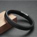 Trendy Black PU Leather Magnetic Bracelet Men's Mature And Stable And Elegant Giving Men The Best Gift For Men_voghion.com