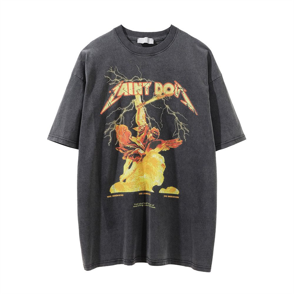 Męska odzież Science Fiction Postać Anioł Nadruk Krótki Rękaw T-shirt Dla Mężczyzn Street Style Zniszczony Okrągły Dekolt Krótki Rękaw T-shirt_voghion.com