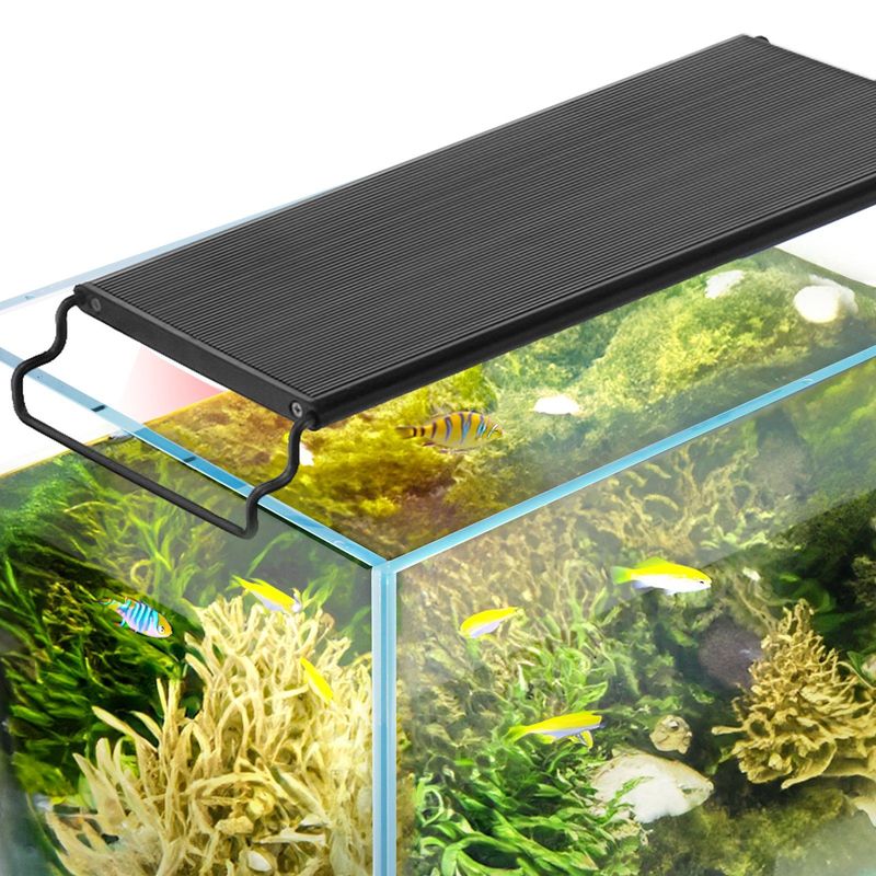 VEVOR Aquarium Light With LCD Monitor, 14W Full Spectrum Fish Tank Light With 24/7 Natural Mode, Adjustable Brightness & Timer - Aluminum Alloy Shell Extendable Brackets For 12"-18" Freshwater Tank_voghion.com