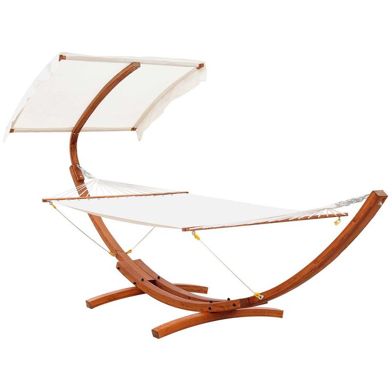 Arc Hammock 2-Person Outdoor With Canopy Stand, Extra Wide Backyard Swing Chair, Relaxing_voghion.com