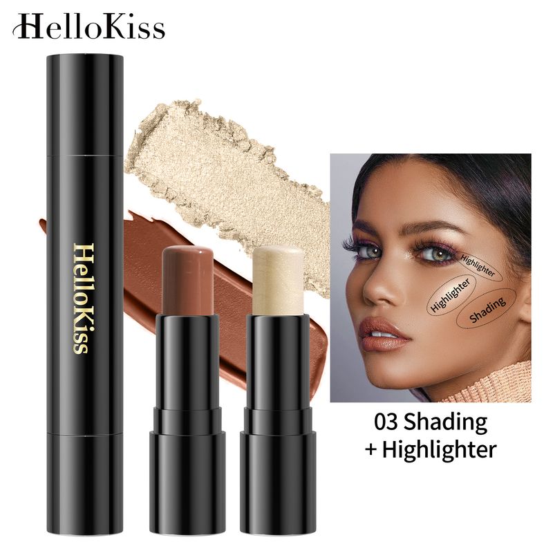 HelloKiss repair stereo face double head shadow highlight stick concealer cream makeup_voghion.com