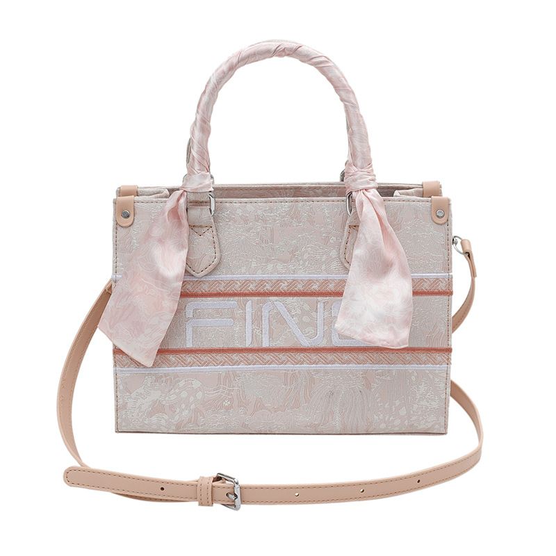 New Fashion Canvas Large-capacity Shoulder Bag Embroidery Handbag Silk Scarf tote bag all-match high-end diagonal bag_voghion.com
