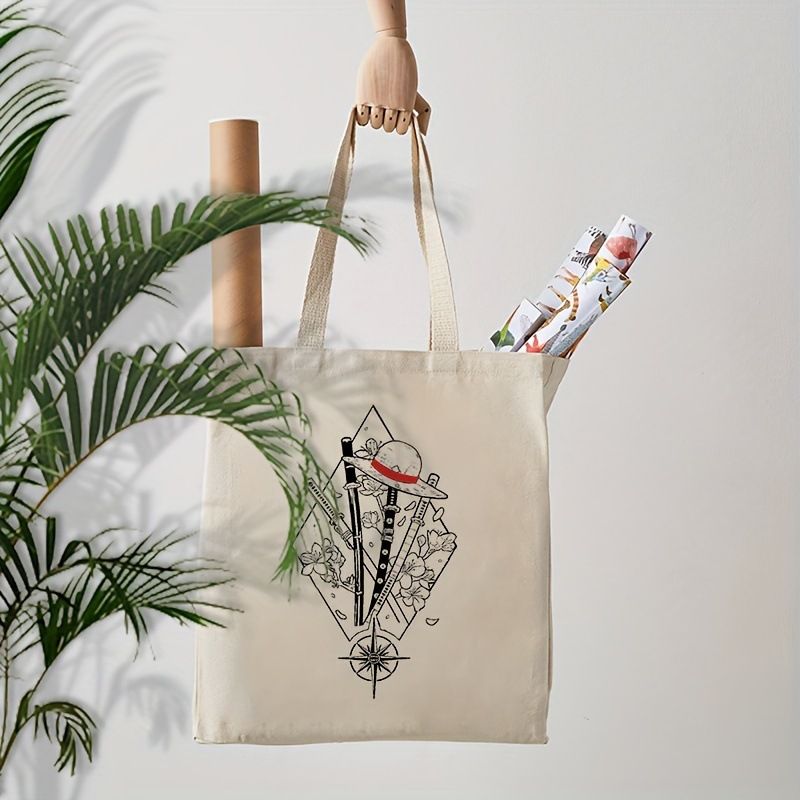 Tote Bag Canvas Shoulder Bag Shopping Bag Fashion Folding Shoulder Bag_voghion.com