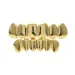 Griglie per denti in oro riempito con smalto cubico da 6 zirconi, diametri superiori e inferiori, griglie hip hop, gioielli raffinati Miami Bling per uomo._voghion.com