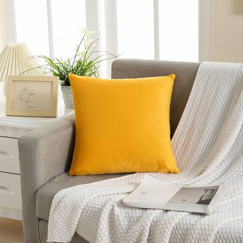 Solid Color Velvet Pillow Cover Sofa Office Chair Waist Cushion Cover_voghion.com