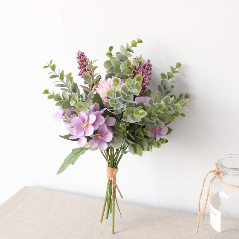 Decorative Wall Hanging Fanmeng Home Furnishing Manufacturer Designed Wedding Bouquet Simulated Flower Wall Decoration Cross-border CF01094_voghion.com