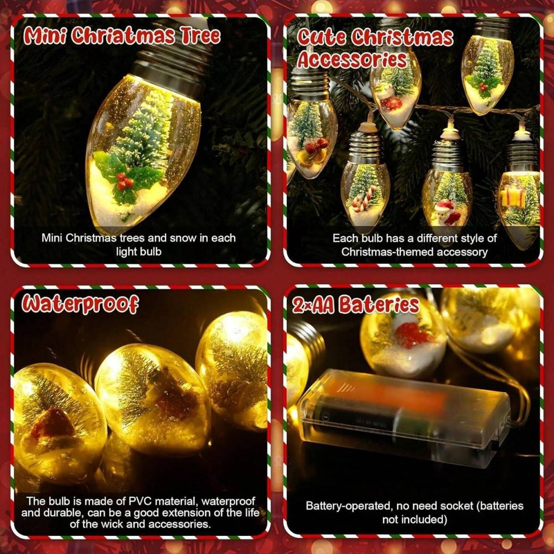 led String Lights, Christmas Snowflakes, Old Man's Colorful Flashing Lights, Outdoor Decoration, Christmas Tree Atmosphere, Star String Lights_voghion.com