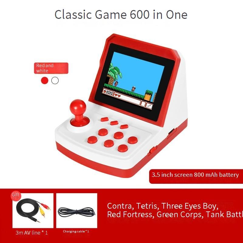 A6P Classic Retro Game Console For Kids & Adults - Portable Mini Gaming System With Tetris, 2-Player Mode, TV Connection, Gift Box Option (Red/Blue)_voghion.com