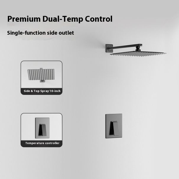 Wall-Mounted Thermostatic Shower System With Rainfall & Handheld Spray – Copper Core, Chrome Finish, Modern Concealed Installation_voghion.com