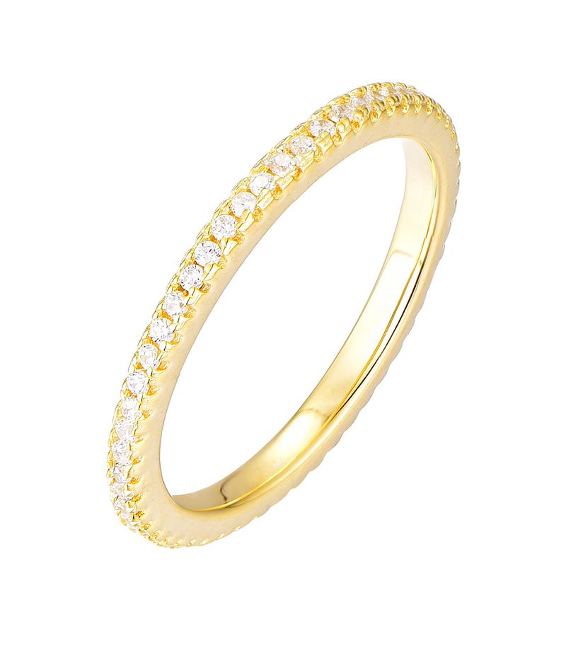 Anillo de circonita anillo de meñique femenino s925 plata esterlina oro rosa joyería de mano simple joyería joyería de plata_voghion.com