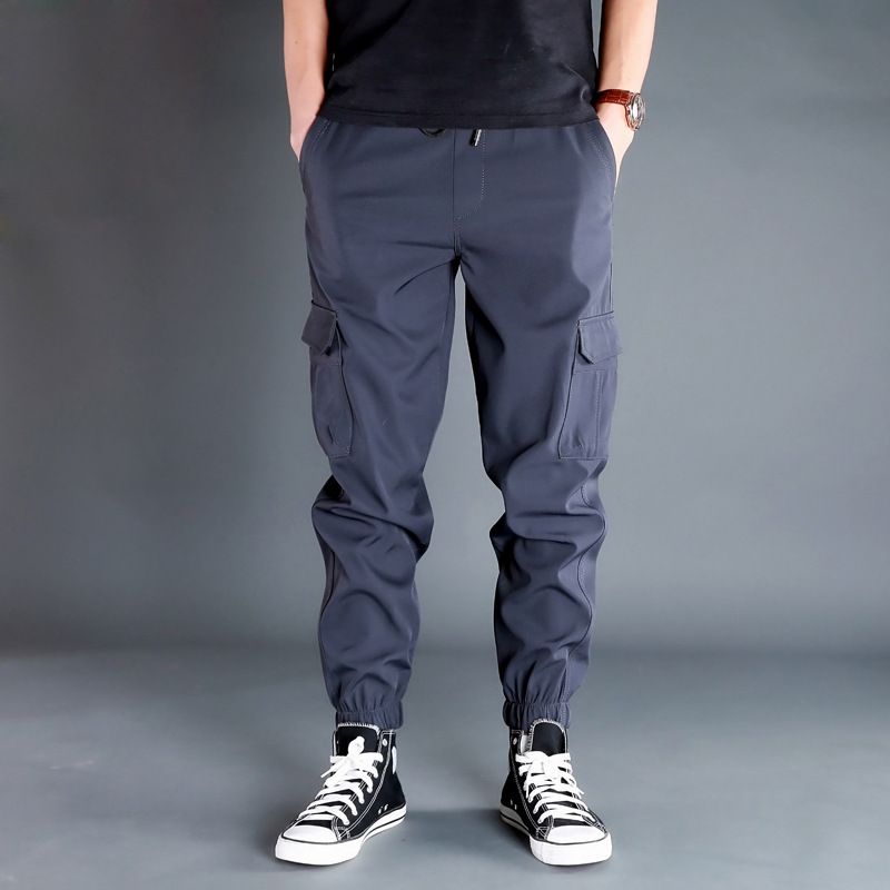 Tuta multitasche da uomo, autunno e inverno, pantaloni harem aderenti alla moda, pantaloni casual larghi, leggings da uomo_voghion.com