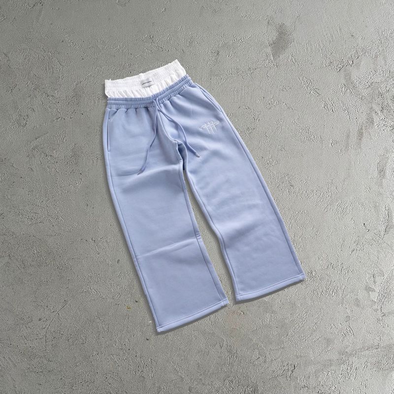 Pantalones deportivos de terciopelo para hombre, otoño e invierno, con cintura elástica y cordón ajustable, bordados con letras, holgados y rectos, informales._voghion.com