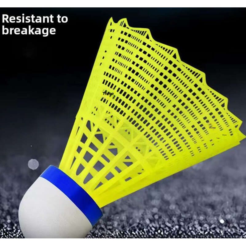 Neilona izturīgas 6 collu plastmasas bumbiņas badmintonam, 12 iepakojumi, paredzētas skolēniem, gan iekštelpās, gan ārā._voghion.com