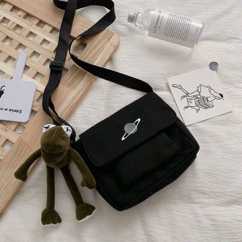 Casual Collage Student Messenger Bag Women Small Bag Canvas Shoulder Bag For Women 2022 Celestial Print Crossbody Bag Bolsas Sac_voghion.com