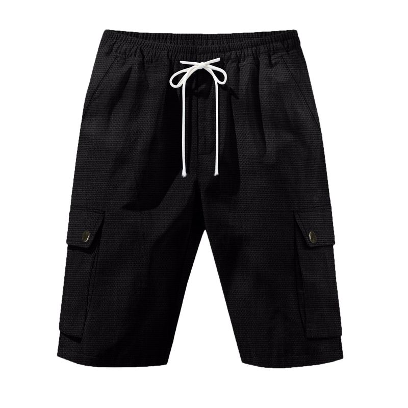 Clothing Tactical Workwear Summer Men's Bamboo Linen Beach Casual Shorts_voghion.com