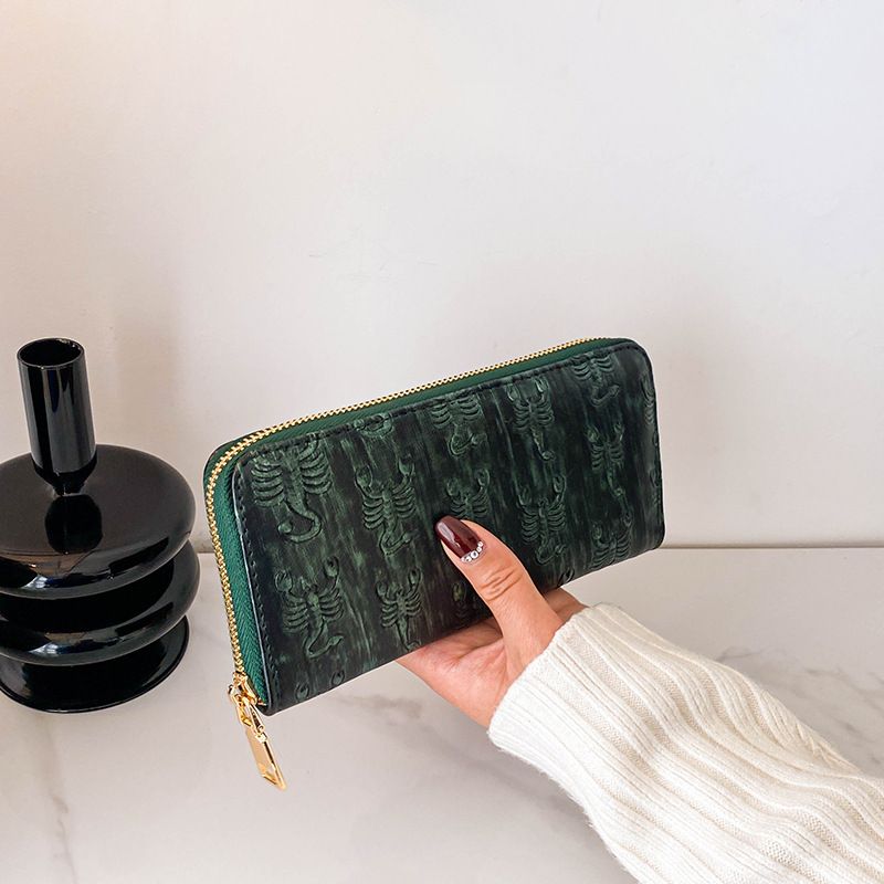 Damentaschen Mode Damen Geldbörse Neue Retro Skorpion Lange Clutch Große Kapazität Geldbörse Kartenhalter Münzgeldbörse_voghion.com