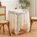 Vintage American Crochet Lace Tablecloth – Poly-Cotton Blend With Classic Geometric Patterns, Multiple Sizes For Dining & Side Tables_voghion.com