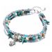 Fashionable minimalist turquoise, starfish, and turtle foot decorations with beach style double layered ankle chains_voghion.com