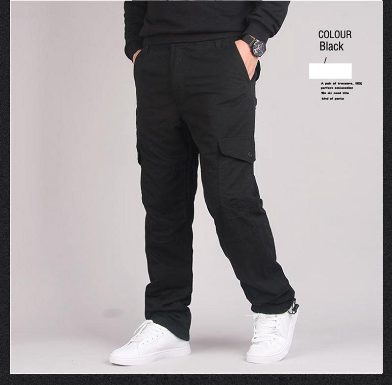 Men's clothing New Outdoor Overalls Men's Pure Cotton Straight Loose Mountaineering Casual Pants Multi Pocket Army Green Charge Pants_voghion.com