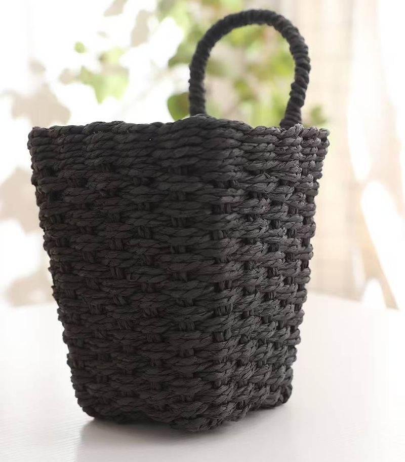 Woven storage basket  kitchen storage basket miscellaneous storage basket wall-mounted basket  storage rack garden plant basket woven hanging basket_voghion.com