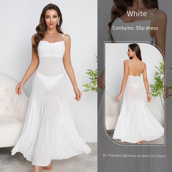 Women's Sleepwears Multi Color Sexy Long Skirt Sexy Dress Dress Sexy Lingerie Pajamas Female_voghion.com