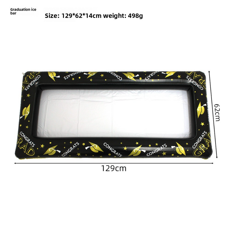 Flotador inflable de PVC para barra de hielo - Hielera resistente para fiestas con portavasos (para graduación, piscina, playa, barbacoa, grosor de 0,5 mm, capacidad para 6 botellas)_voghion.com