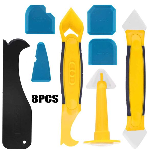 8-Piece Grout Tool Kit With Silicone Caulking Scraper & Floor Tile Spatula For Kitchen, Bathroom & Sink – Professional DIY Grouting Tools_voghion.com