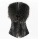 Gilet da donna con collo in finta pelliccia di procione, gilet corto e aderente in finta pelliccia_voghion.com