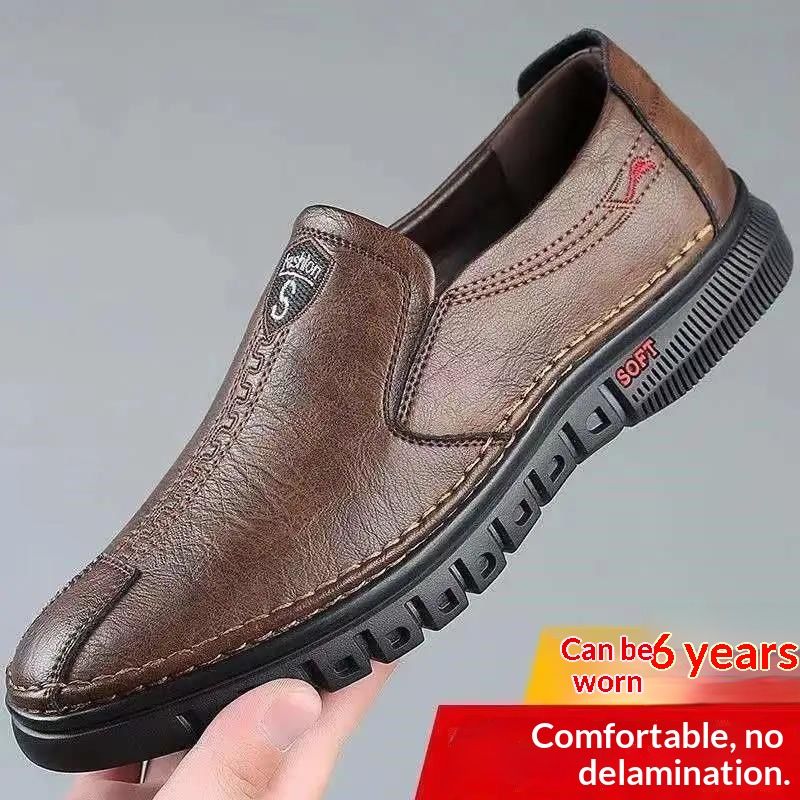 50704555550<=0 Men's Breathable New Business Casual Shoes Soft Cowhide Sole Loafers Spring Autumn Hollow Sandals Leather Surface_voghion.com