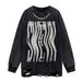 Man's clothing Retro niche twisted letters printed wash black casual loose hoodie men and women the same_voghion.com