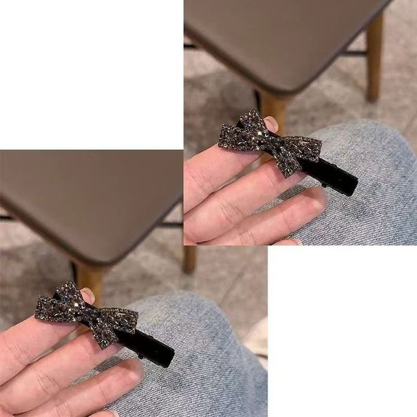 【 1865 Menschen gelobt 】 Temperament grau Diamant schwere Industrie Bogen Kopfstück Seite Rückseite des Kopfes gebrochen Haarspange Französisch_voghion.com