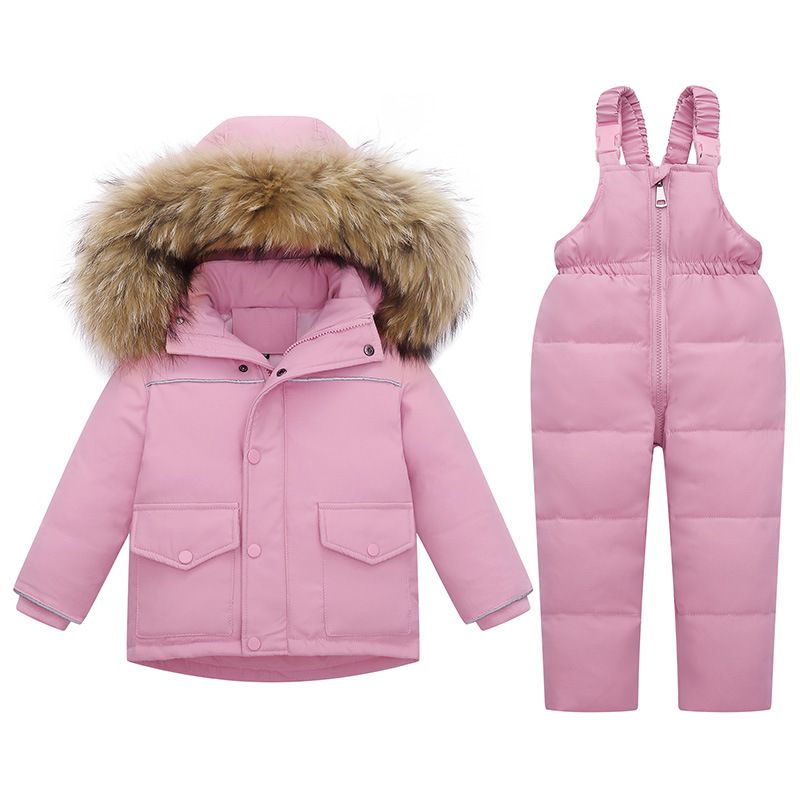 Warmes Baby-Daunenjacken-Set für 1- bis 6-Jährige, dicke Winterkleidung für Jungen und Mädchen, abnehmbare Kapuze und zu öffnender Schritt_voghion.com