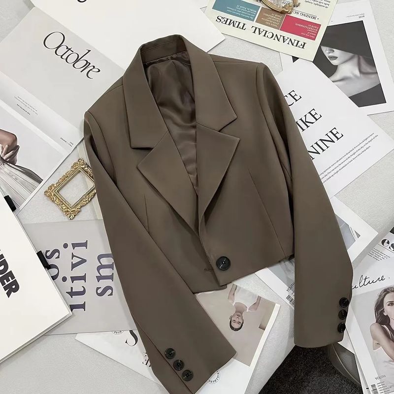 Elegant Black Blazers Fashion Crop Tops 2023 Jackets Women Clothes Casual Blazer Mujer Vestes Femme Loose Long Sleeve_voghion.com