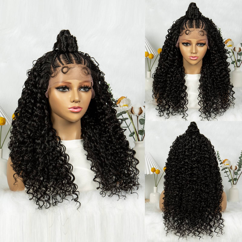 13*4 front lace braid head with deep wig 200% density lace breathable for comfortable wear_voghion.com