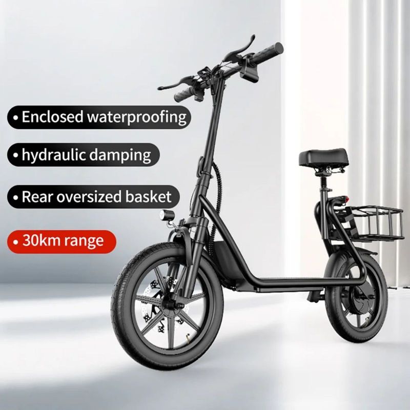 14inch Electric Scooter 22.5Ah 500W 35KM/H Folding Lightweight Adult Scooter 80KM Max Range Scooters With Seat And Basket_voghion.com