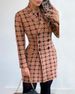 Women's plaid woolen jacket plaid woolen jacket_voghion.com