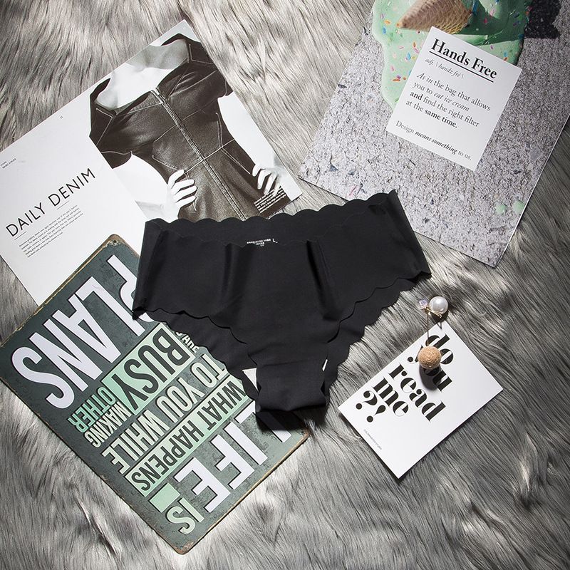 Women's clothing seamless women's underwear solid color ice silk one-piece underwear women's low waist triangle underwear women's cotton crotch_voghion.com