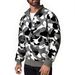 Men's Clothing Camouflage Knit Cardigan - Long Sleeve Casual Open Front Sweater With Stand Collar, Loose Fit, Warm & Breathable For Autumn & Winter_voghion.com