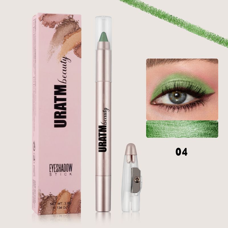 Lidschatten Exklusiver 6-Farben-Perlglanz-Lidschattenstift, kein Verwischen, Eyeliner-Stift mit Bleistiftspitzer, Augen-Seidenraupen-Stift, Schaumstift_voghion.com