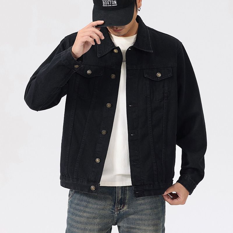 Men's Clothing Plus Size Fashion Washed Heavy Denim Jacket Men's Loose Large Size Autumn New Casual Versatile Lapel Jacket_voghion.com