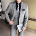 CT Men's Business Three-Piece Set Youth Fashion Single Button Groom Best Man Suit_voghion.com