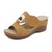 619-2 Neue 2025 Sommer Damenschuhe Genäht Einfache Casual Wedge Metall Große Hausschuhe Für Frauen_voghion.com
