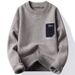 Men’s Fleece-Lined Knit Sweater – Winter Thermal Pullover With Mock Fur Texture (XL-5XL, 3 Colors, Wrinkle-Free, Casual & Urban Style)_voghion.com