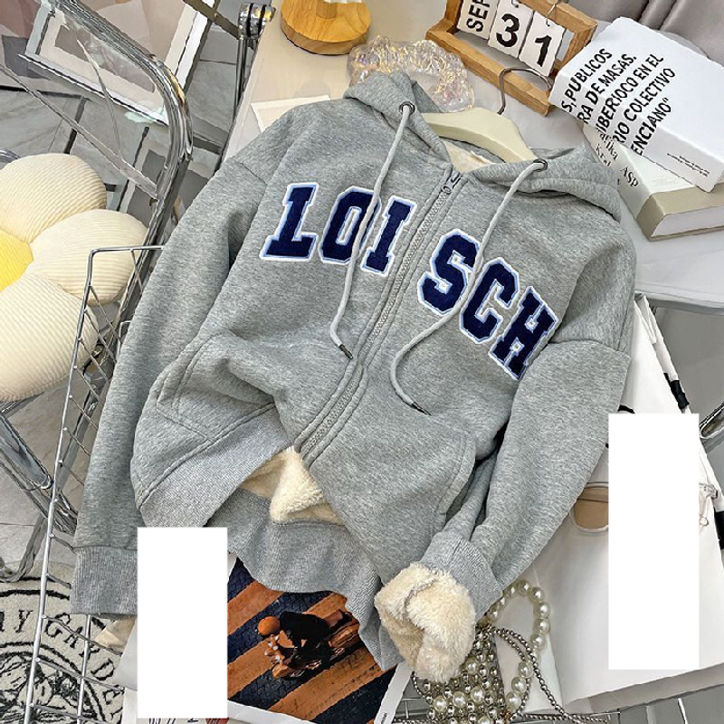 Damenbekleidung Frühwintermantel für Damen, dicker, lockerer Mantel, warmer Pullover, plus Samt und Verdickung_voghion.com