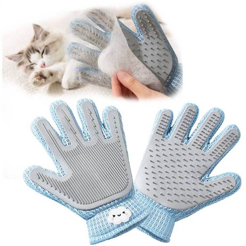 Dog Cat Grooming Gloves Pet Hair Remover Shedding Massage Brush_voghion.com